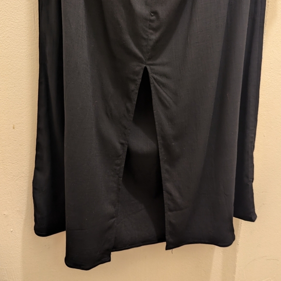 Zara Elegant Black Cut-Out Long Sleeve Midi Dress- L - Picture 7 of 12